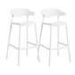 Contemporary Low Back Plastic Armless Bar Stools with Footrest