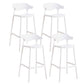 Contemporary Low Back Plastic Armless Bar Stools with Footrest
