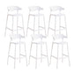Contemporary Low Back Plastic Armless Bar Stools with Footrest