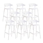 Contemporary Low Back Plastic Armless Bar Stools with Footrest