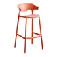 Contemporary Low Back Plastic Armless Bar Stools with Footrest