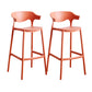 Contemporary Low Back Plastic Armless Bar Stools with Footrest