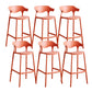 Contemporary Low Back Plastic Armless Bar Stools with Footrest