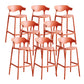 Contemporary Low Back Plastic Armless Bar Stools with Footrest