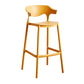 Contemporary Low Back Plastic Armless Bar Stools with Footrest