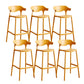 Contemporary Low Back Plastic Armless Bar Stools with Footrest