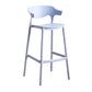 Contemporary Low Back Plastic Armless Bar Stools with Footrest