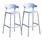 Contemporary Low Back Plastic Armless Bar Stools with Footrest