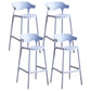 Contemporary Low Back Plastic Armless Bar Stools with Footrest