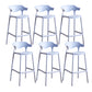 Contemporary Low Back Plastic Armless Bar Stools with Footrest