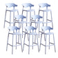 Contemporary Low Back Plastic Armless Bar Stools with Footrest