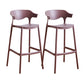 Contemporary Low Back Plastic Armless Bar Stools with Footrest
