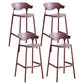 Contemporary Low Back Plastic Armless Bar Stools with Footrest