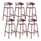 Contemporary Low Back Plastic Armless Bar Stools with Footrest