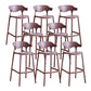 Contemporary Low Back Plastic Armless Bar Stools with Footrest