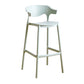 Contemporary Low Back Plastic Armless Bar Stools with Footrest