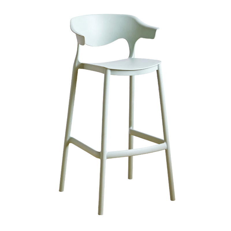 Contemporary Low Back Plastic Armless Bar Stools with Footrest