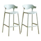 Contemporary Low Back Plastic Armless Bar Stools with Footrest