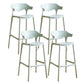 Contemporary Low Back Plastic Armless Bar Stools with Footrest