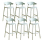Contemporary Low Back Plastic Armless Bar Stools with Footrest