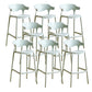 Contemporary Low Back Plastic Armless Bar Stools with Footrest