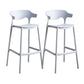 Contemporary Low Back Plastic Armless Bar Stools with Footrest