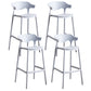 Contemporary Low Back Plastic Armless Bar Stools with Footrest