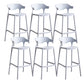 Contemporary Low Back Plastic Armless Bar Stools with Footrest