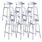 Contemporary Low Back Plastic Armless Bar Stools with Footrest
