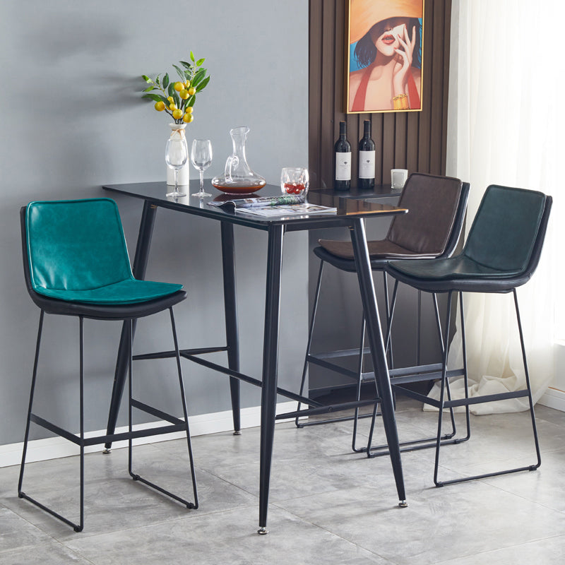 Modern Upholstered Low Back Armless Bar Stools with Metal Base Clearhalo 'Bar Furniture' 'Bar Stools' 'bar_stools' 'furn' 'furn_bar_stools' 'Furniture' 'Kitchen & Dining Furniture' 7636959