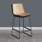 Modern Upholstered Low Back Armless Bar Stools with Metal Base Yellow 1 Piece Counter Stool(26"H) Clearhalo 'Bar Furniture' 'Bar Stools' 'bar_stools' 'furn' 'furn_bar_stools' 'Furniture' 'Kitchen & Dining Furniture' 7636960