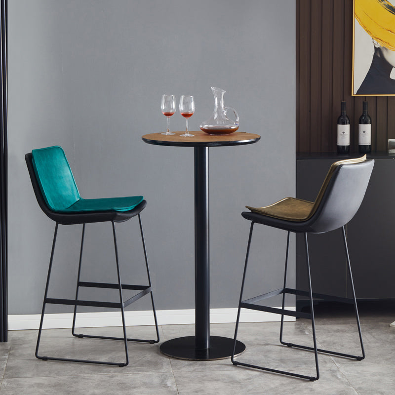 Modern Upholstered Low Back Armless Bar Stools with Metal Base Clearhalo 'Bar Furniture' 'Bar Stools' 'bar_stools' 'furn' 'furn_bar_stools' 'Furniture' 'Kitchen & Dining Furniture' 7636962