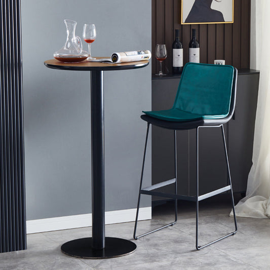 Modern Upholstered Low Back Armless Bar Stools with Metal Base Clearhalo 'Bar Furniture' 'Bar Stools' 'bar_stools' 'furn' 'furn_bar_stools' 'Furniture' 'Kitchen & Dining Furniture' 7636963