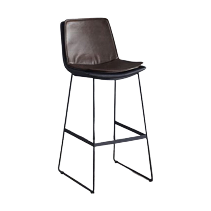 Modern Upholstered Low Back Armless Bar Stools with Metal Base Clearhalo 'Bar Furniture' 'Bar Stools' 'bar_stools' 'furn' 'furn_bar_stools' 'Furniture' 'Kitchen & Dining Furniture' 7636967