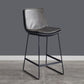 Modern Upholstered Low Back Armless Bar Stools with Metal Base Gray 1 Piece Counter Stool(26"H) Clearhalo 'Bar Furniture' 'Bar Stools' 'bar_stools' 'furn' 'furn_bar_stools' 'Furniture' 'Kitchen & Dining Furniture' 7636970