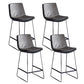 Modern Upholstered Low Back Armless Bar Stools with Metal Base Gray 4 Piece Set Counter Stool(26"H) Clearhalo 'Bar Furniture' 'Bar Stools' 'bar_stools' 'furn' 'furn_bar_stools' 'Furniture' 'Kitchen & Dining Furniture' 7636973