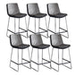 Modern Upholstered Low Back Armless Bar Stools with Metal Base Gray 6 Piece Set Counter Stool(26"H) Clearhalo 'Bar Furniture' 'Bar Stools' 'bar_stools' 'furn' 'furn_bar_stools' 'Furniture' 'Kitchen & Dining Furniture' 7636975