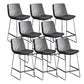 Modern Upholstered Low Back Armless Bar Stools with Metal Base Gray 8 Piece Set Counter Stool(26"H) Clearhalo 'Bar Furniture' 'Bar Stools' 'bar_stools' 'furn' 'furn_bar_stools' 'Furniture' 'Kitchen & Dining Furniture' 7636977