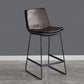 Modern Upholstered Low Back Armless Bar Stools with Metal Base Brown 1 Piece Counter Stool(26"H) Clearhalo 'Bar Furniture' 'Bar Stools' 'bar_stools' 'furn' 'furn_bar_stools' 'Furniture' 'Kitchen & Dining Furniture' 7636979