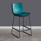 Modern Upholstered Low Back Armless Bar Stools with Metal Base Blue 1 Piece Counter Stool(26"H) Clearhalo 'Bar Furniture' 'Bar Stools' 'bar_stools' 'furn' 'furn_bar_stools' 'Furniture' 'Kitchen & Dining Furniture' 7636984