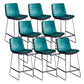 Modern Upholstered Low Back Armless Bar Stools with Metal Base Blue 8 Piece Set Counter Stool(26"H) Clearhalo 'Bar Furniture' 'Bar Stools' 'bar_stools' 'furn' 'furn_bar_stools' 'Furniture' 'Kitchen & Dining Furniture' 7636988