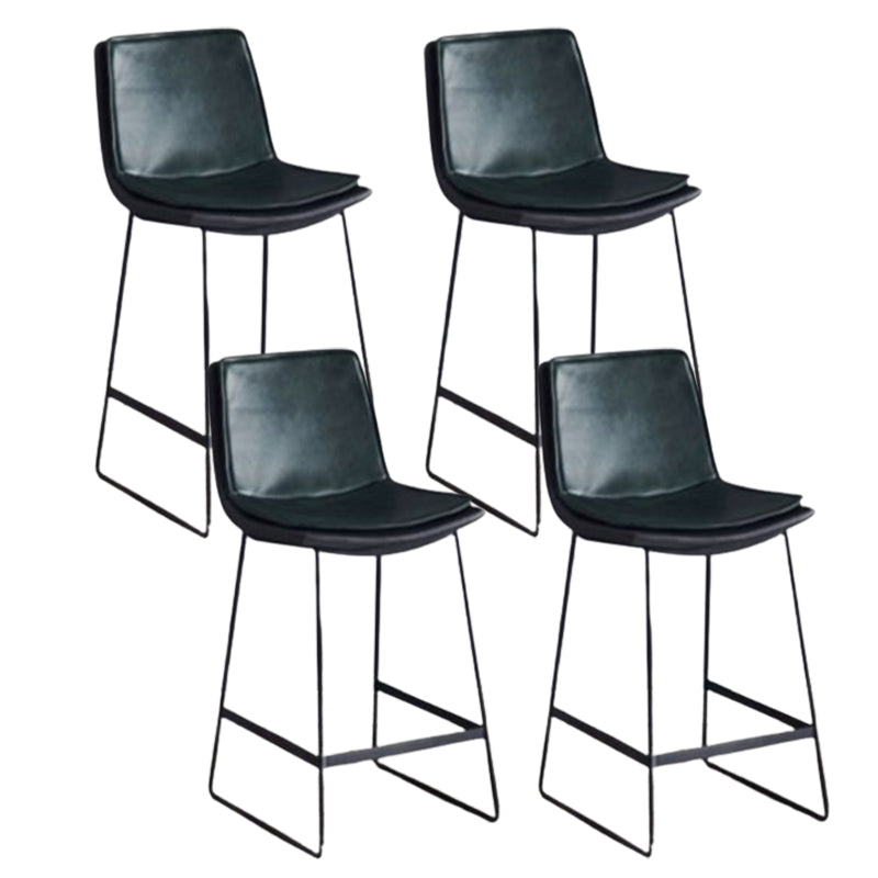 Modern Upholstered Low Back Armless Bar Stools with Metal Base Green 4 Piece Set Counter Stool(26"H) Clearhalo 'Bar Furniture' 'Bar Stools' 'bar_stools' 'furn' 'furn_bar_stools' 'Furniture' 'Kitchen & Dining Furniture' 7636991