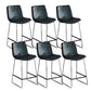 Modern Upholstered Low Back Armless Bar Stools with Metal Base Green 6 Piece Set Counter Stool(26"H) Clearhalo 'Bar Furniture' 'Bar Stools' 'bar_stools' 'furn' 'furn_bar_stools' 'Furniture' 'Kitchen & Dining Furniture' 7636992