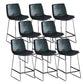 Modern Upholstered Low Back Armless Bar Stools with Metal Base Green 8 Piece Set Counter Stool(26"H) Clearhalo 'Bar Furniture' 'Bar Stools' 'bar_stools' 'furn' 'furn_bar_stools' 'Furniture' 'Kitchen & Dining Furniture' 7636993