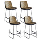 Modern Upholstered Low Back Armless Bar Stools with Metal Base Yellowish Brown 4 Piece Set Counter Stool(26"H) Clearhalo 'Bar Furniture' 'Bar Stools' 'bar_stools' 'furn' 'furn_bar_stools' 'Furniture' 'Kitchen & Dining Furniture' 7636996