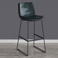 Modern Upholstered Low Back Armless Bar Stools with Metal Base Green 1 Piece Bar Stool(30"H) Clearhalo 'Bar Furniture' 'Bar Stools' 'bar_stools' 'furn' 'furn_bar_stools' 'Furniture' 'Kitchen & Dining Furniture' 7637004