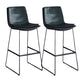 Modern Upholstered Low Back Armless Bar Stools with Metal Base Green 2 Piece Set Bar Stool(30"H) Clearhalo 'Bar Furniture' 'Bar Stools' 'bar_stools' 'furn' 'furn_bar_stools' 'Furniture' 'Kitchen & Dining Furniture' 7637005