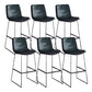 Modern Upholstered Low Back Armless Bar Stools with Metal Base Green 6 Piece Set Bar Stool(30"H) Clearhalo 'Bar Furniture' 'Bar Stools' 'bar_stools' 'furn' 'furn_bar_stools' 'Furniture' 'Kitchen & Dining Furniture' 7637007