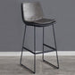Modern Upholstered Low Back Armless Bar Stools with Metal Base Gray 1 Piece Bar Stool(30"H) Clearhalo 'Bar Furniture' 'Bar Stools' 'bar_stools' 'furn' 'furn_bar_stools' 'Furniture' 'Kitchen & Dining Furniture' 7637014
