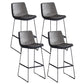 Modern Upholstered Low Back Armless Bar Stools with Metal Base Gray 4 Piece Set Bar Stool(30"H) Clearhalo 'Bar Furniture' 'Bar Stools' 'bar_stools' 'furn' 'furn_bar_stools' 'Furniture' 'Kitchen & Dining Furniture' 7637016